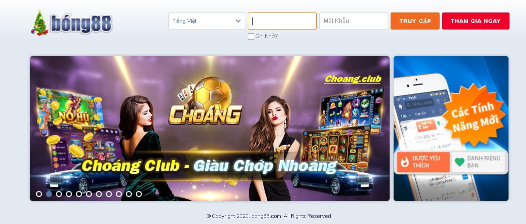 Giao diện Bong88